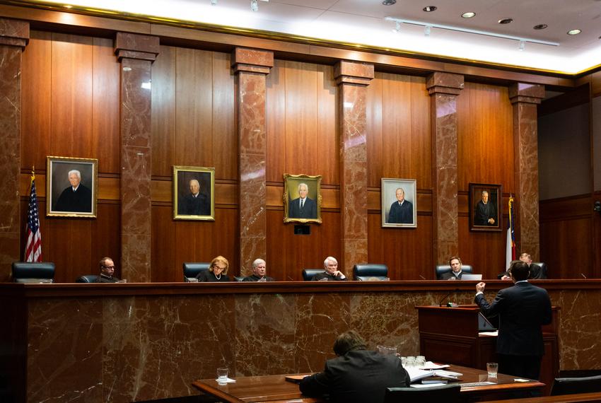 The Justices of the Texas Supreme Court hear the Texas Department of Criminal Justice v. Maurie Levin, et al. case on Jan. 23, 2019.